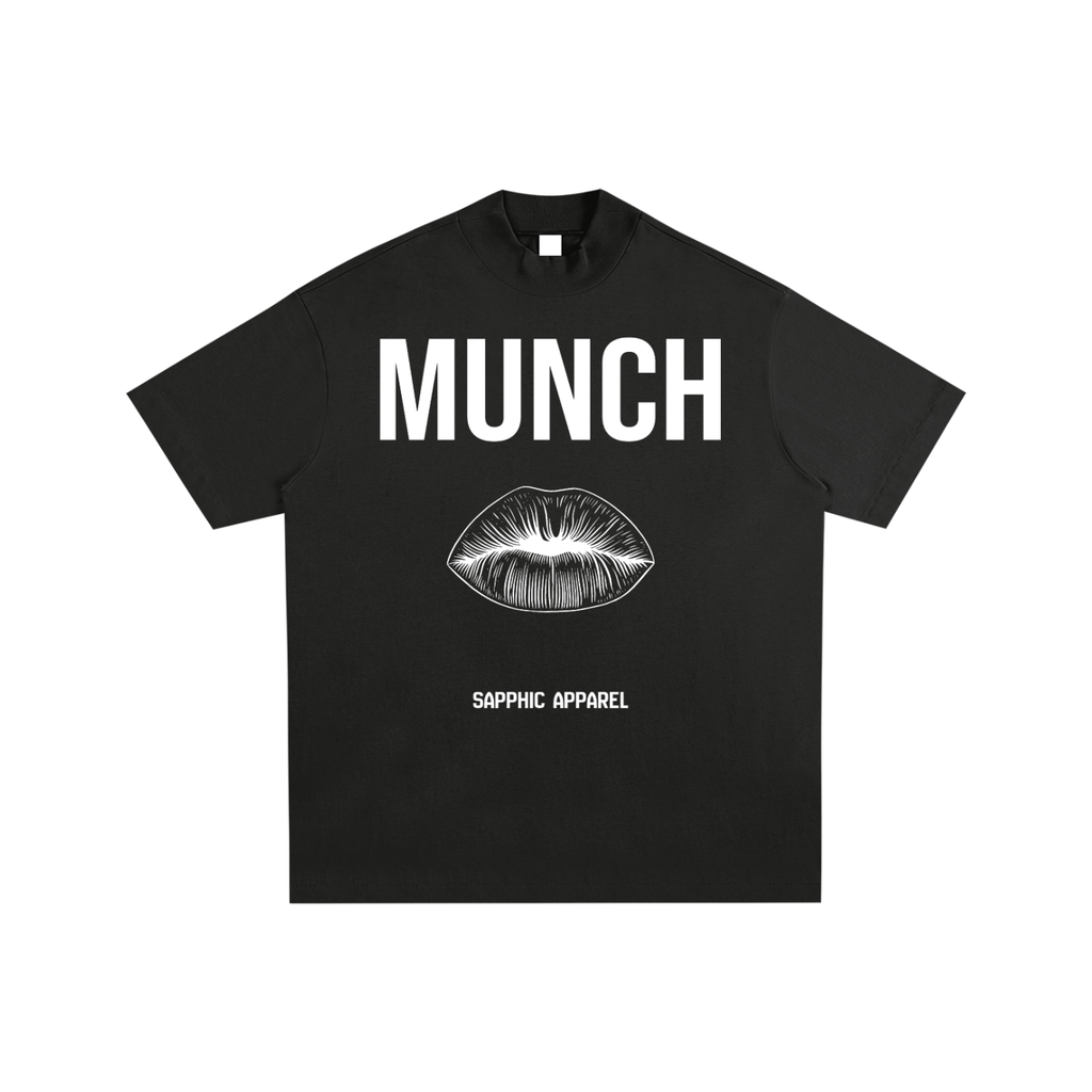 Sleek Oversized Cotton Tee - High Crew Neck