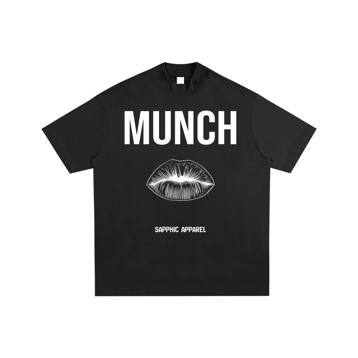 Sleek Oversized Cotton Tee - High Crew Neck