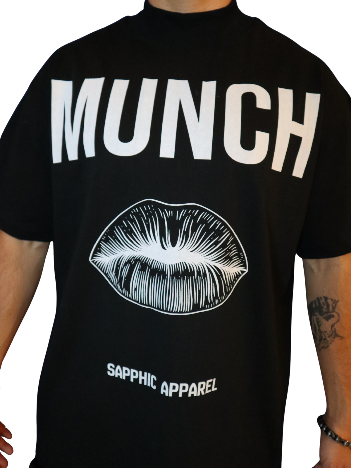 Sleek Oversized Cotton Tee - High Crew Neck