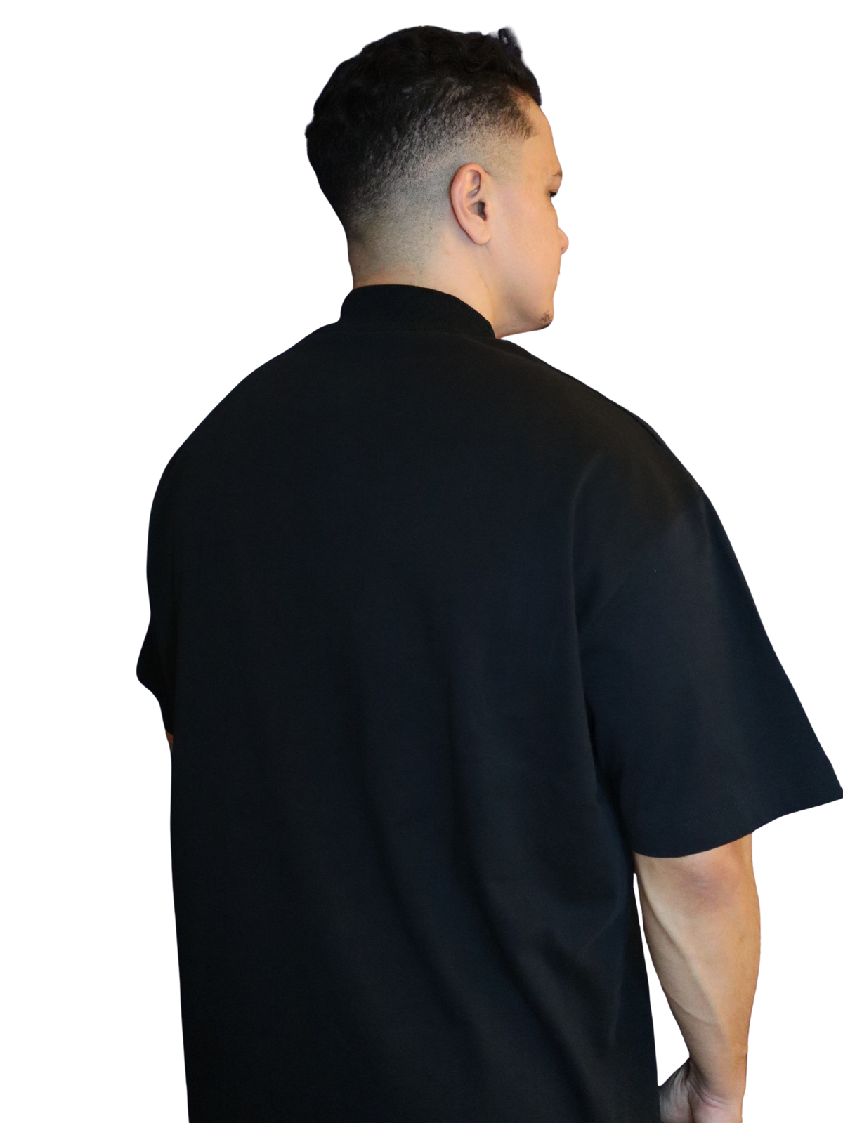 Sleek Oversized Cotton Tee - High Crew Neck