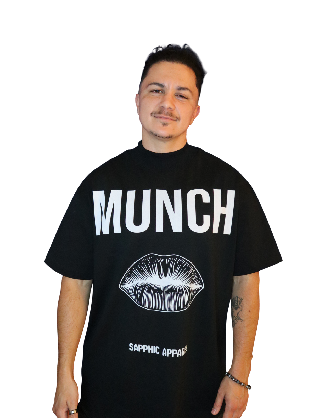 Sleek Oversized Cotton Tee - High Crew Neck