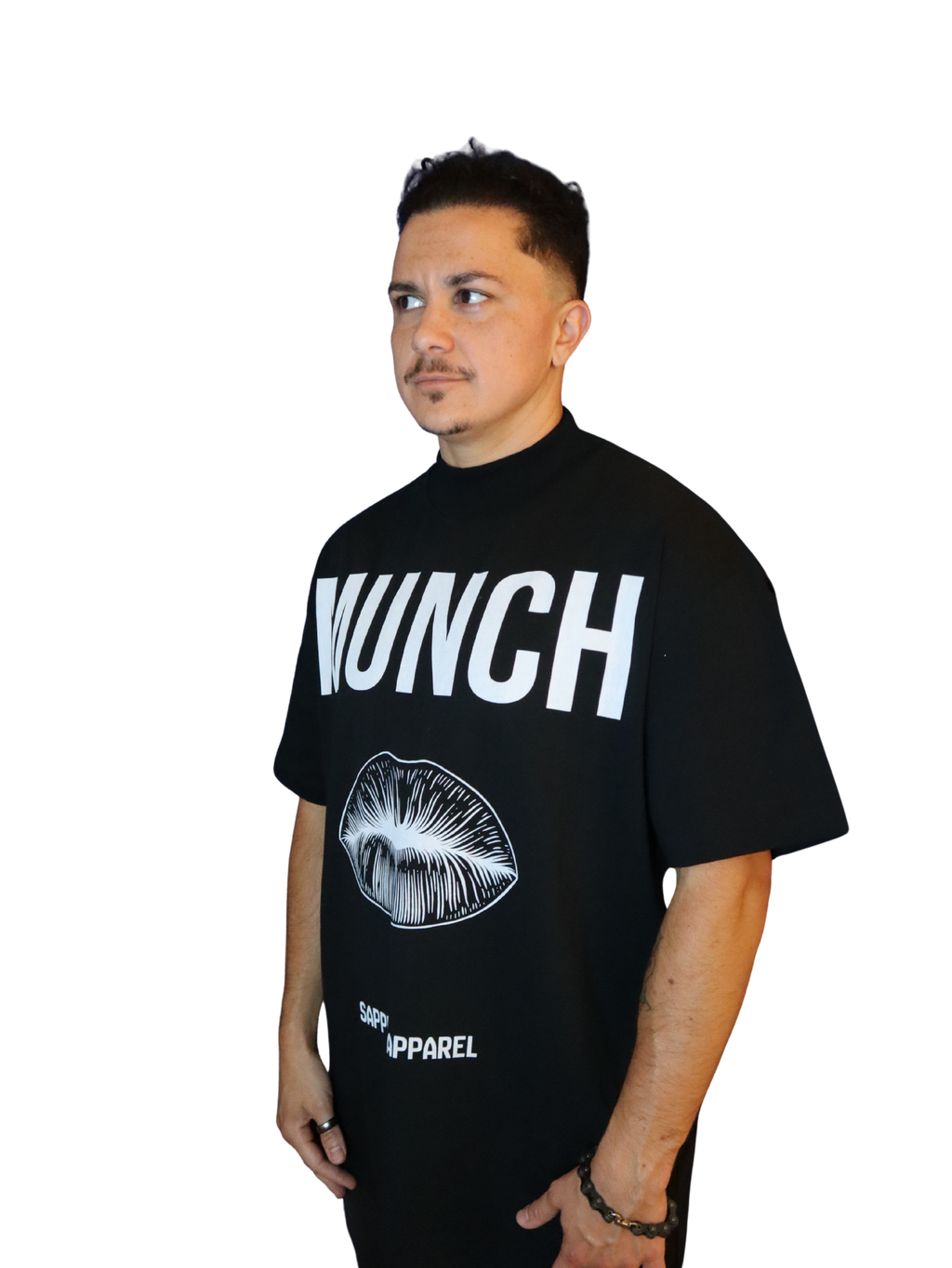 Sleek Oversized Cotton Tee - High Crew Neck