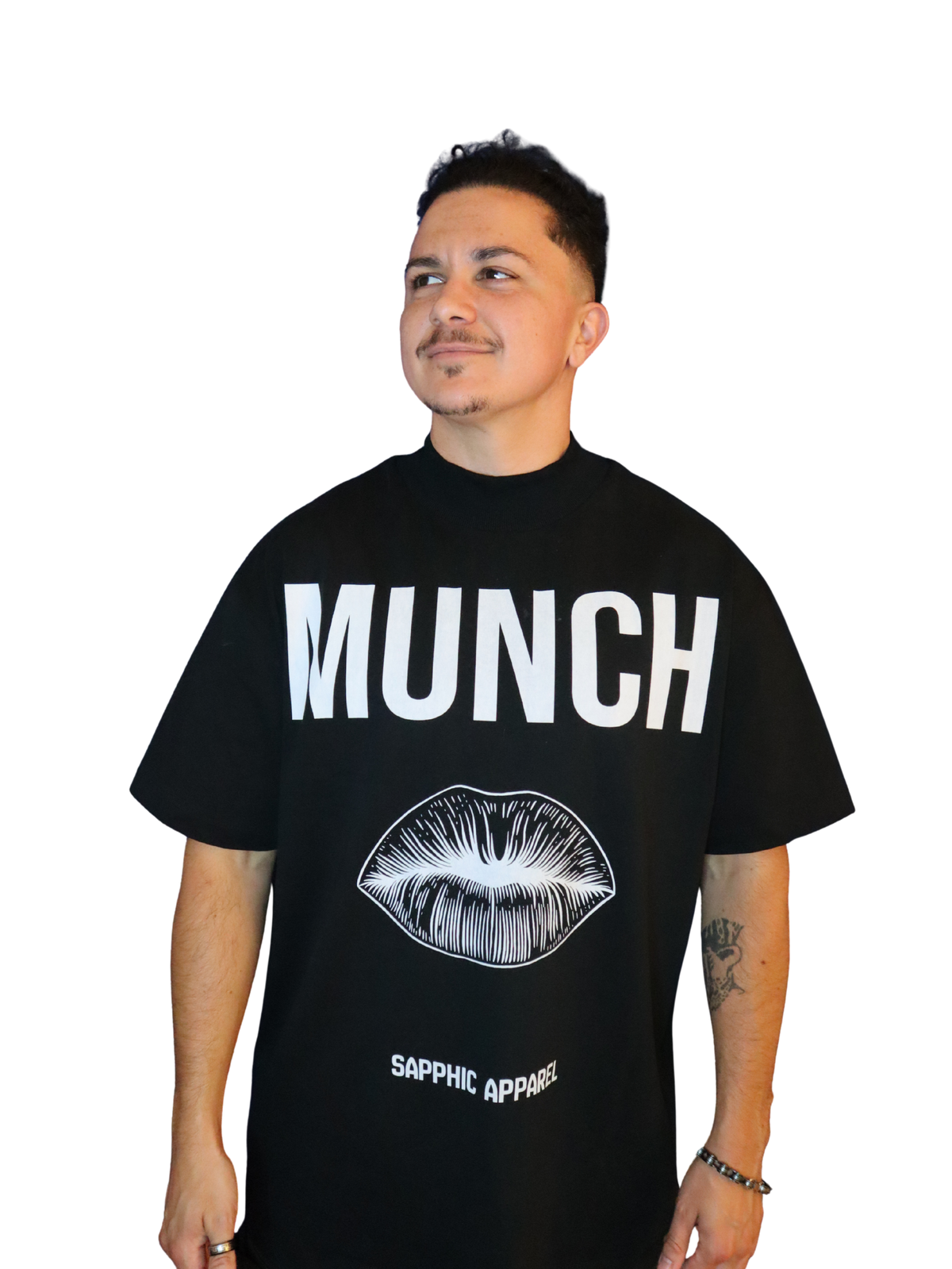 Sleek Oversized Cotton Tee - High Crew Neck